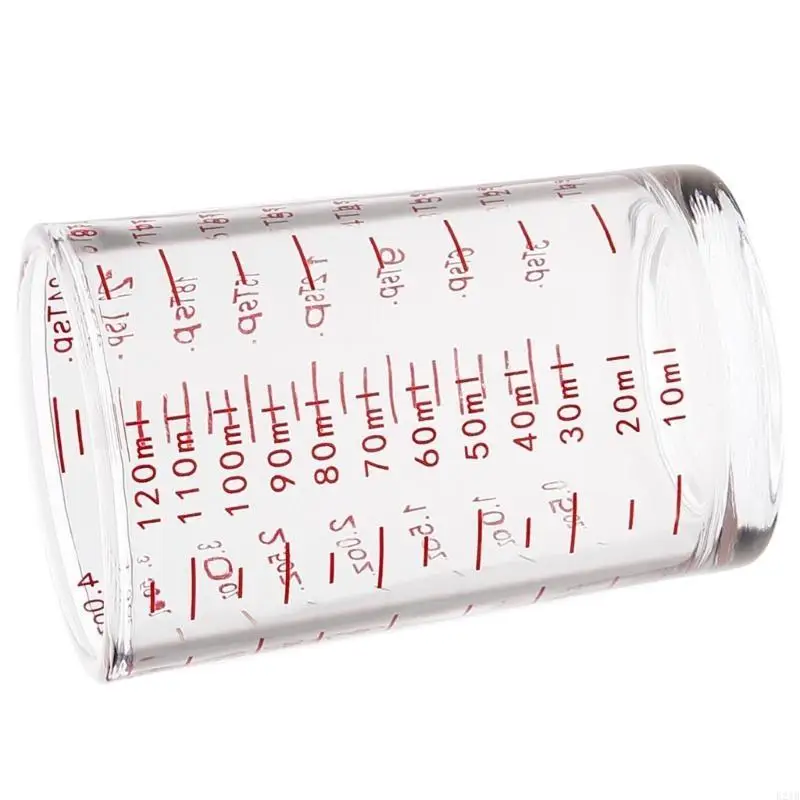 

E21B Durable 120ml Glass Kitchen Measuring Tool Precise Measuring Glass Cup with 120ml Capacity for Balanced Recipe Preps