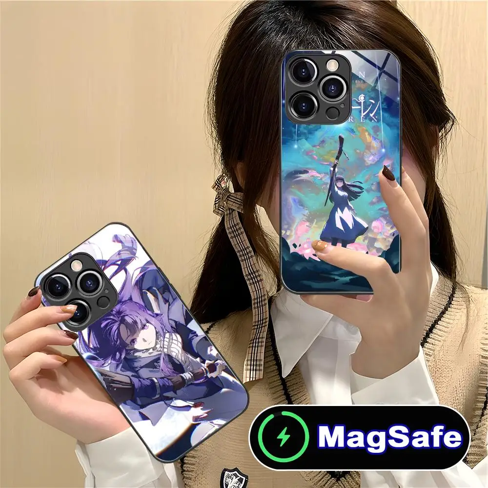 

Чехол для телефона Sousou no Frieren Fern для iPhone 17, 16, 15, 14, 13, 12, 11 Air Pro Max Plus Mini MagSafe, стеклянный цветной чехол для смартфона