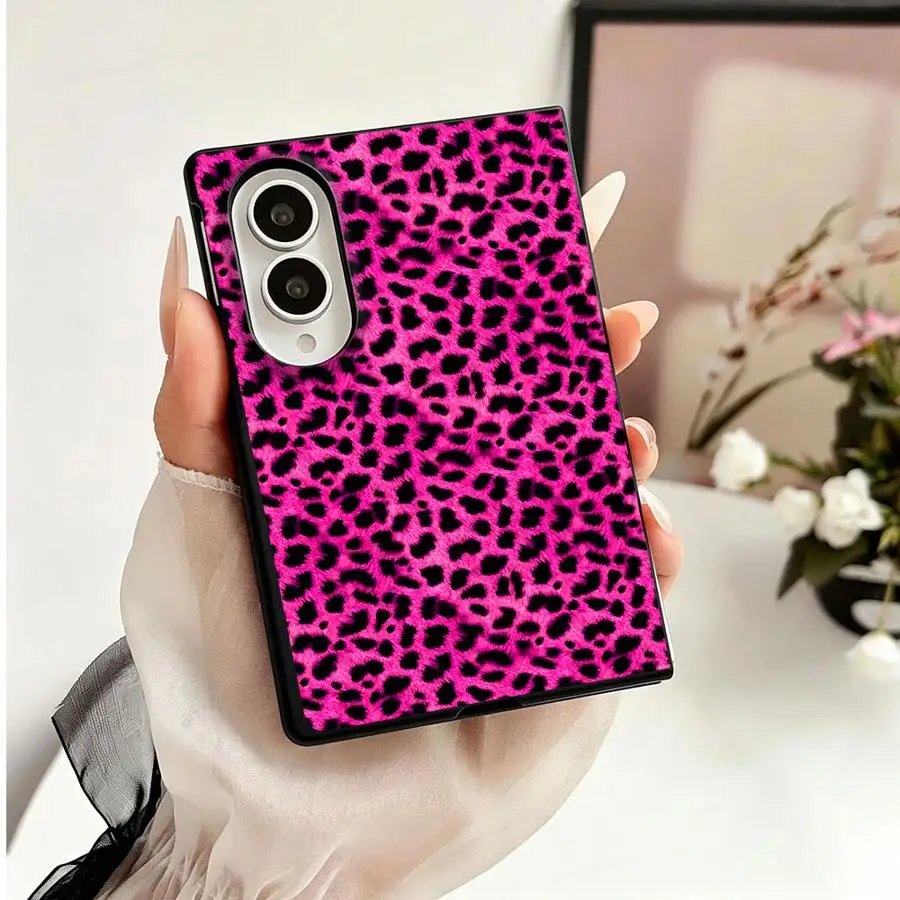 Luxury Phone Cover Case for Samsung Galaxy Z Fold 8 Z Fold8 Wide ZFold8 ZFold Wide Colorful Leopard Print Art