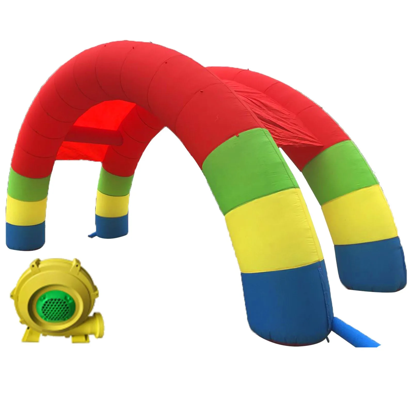 Happybuy Twin Arches 26ft X 13ft Inflatable Rainbow Arch with 370W Blower Advertising Birthday Party Decoration Arch