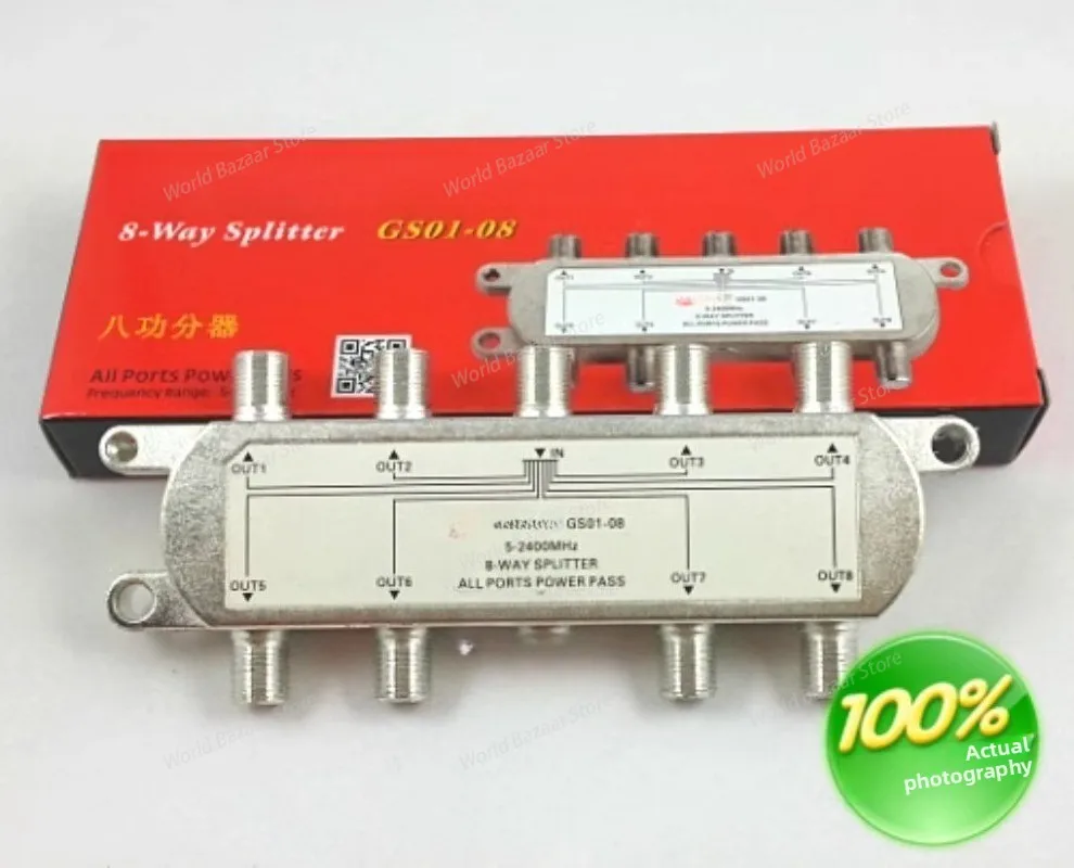 

8-полосный делитель мощности GS01-08, 8-полосный делитель мощности, пассивный 8-полосный делитель мощности, низкие потеря/высокая изоляция, простота установки