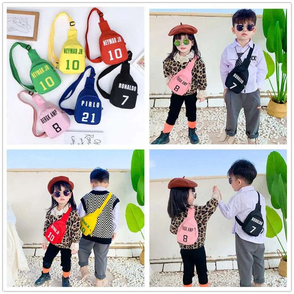 Children's Fashion All-match Messenger Bag Sports Leisure Bag Chest Bag Printing Number