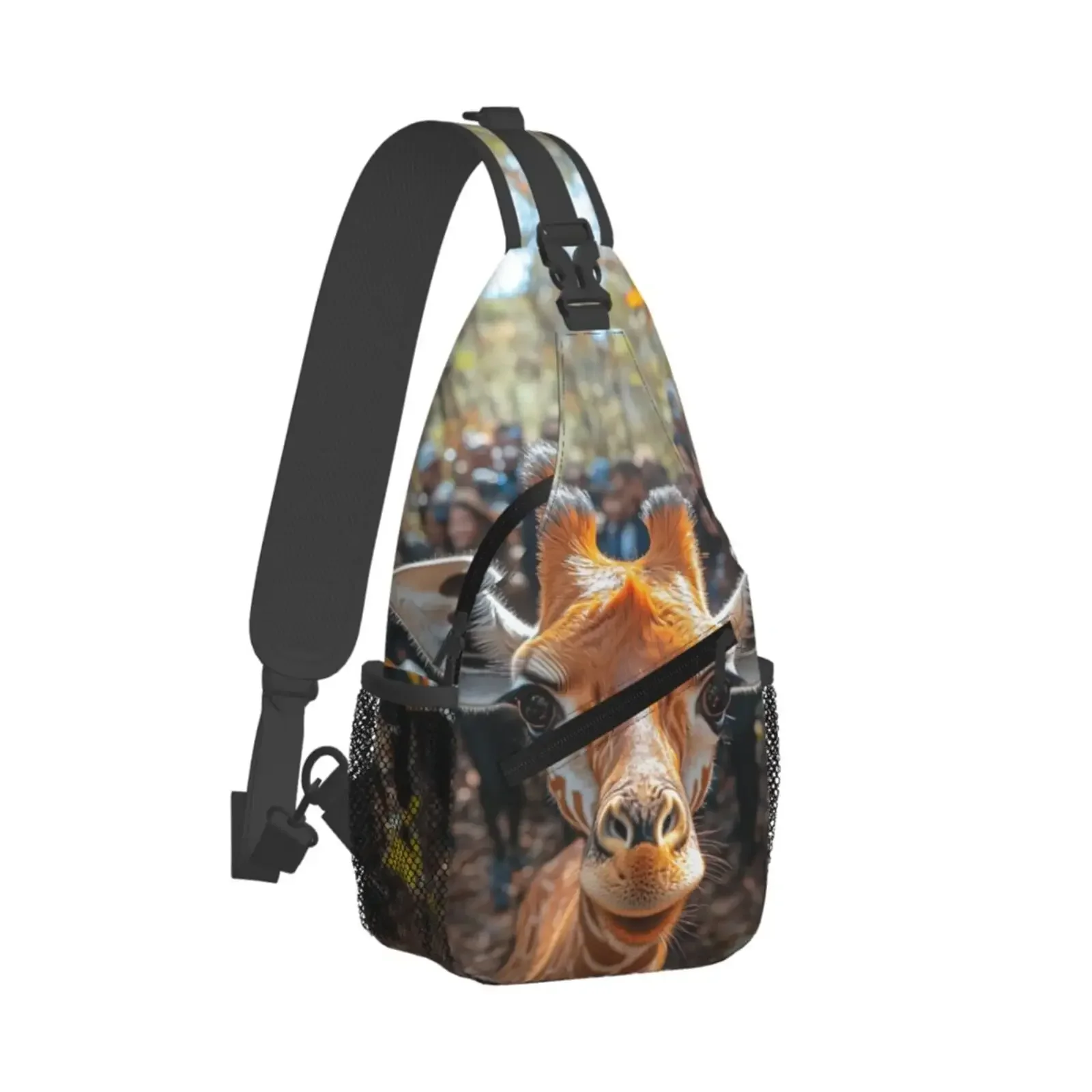 Deer Printing Men Crossbody Bag Large Capacity Chest Bag,Travel Hiking Sports Running,Personalized Gifts for Birthday Hand Bags