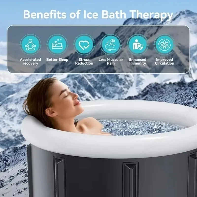 Foldable Thickened Portable Bathtub for Adults, Household Soaking Tub, Cold Plunge Tub for Fitness Post-workout Soak