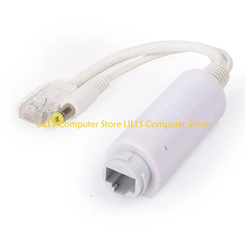 POE Splitter Adapter, 48V to 12V, IEEE 802.3af Compliant 10/100Mbps up to 100 Meters for Surveillance Camera
