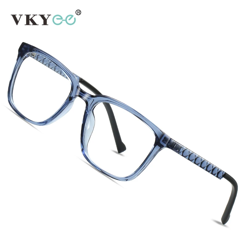 VICKY New Rectangular Frame Personalized Fashion Design Anti Blue Light Reading Glasses Men Customizable Prescription LS017