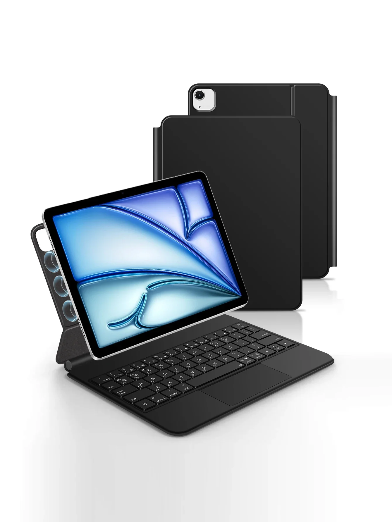 

Pogo Pin Magic Keyboard iPad Air 11 13 10.9 인치 M2 M3 M4 모델 Pro 12.9 6/5/4/3 세대 Смарт-чехол 키보드 커버 포고 핑 한 디자인 한국어 در아웃