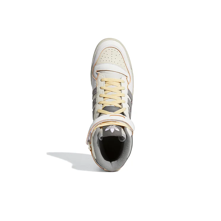 Adidas Originals FORUM 84 High Leather, Suede Hook and loop High top Skateboard Shoes Unisex White Gray Yellow GY5727