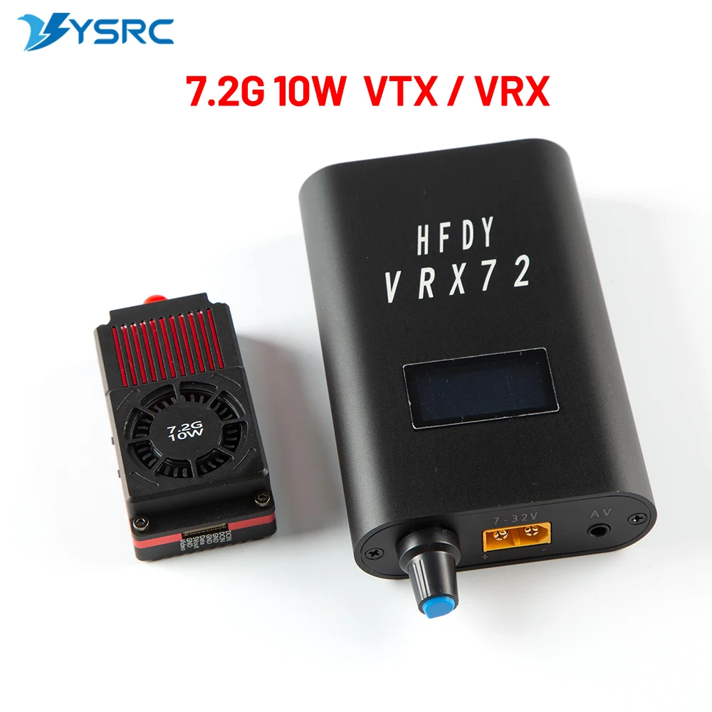 

FPV VTX 7.2G 10W VTX Video Transmitter 64CH (6110MHz-7200MHz) with Antenna 7.2G VRX Video Receiver for Long Range RC FPV Drone