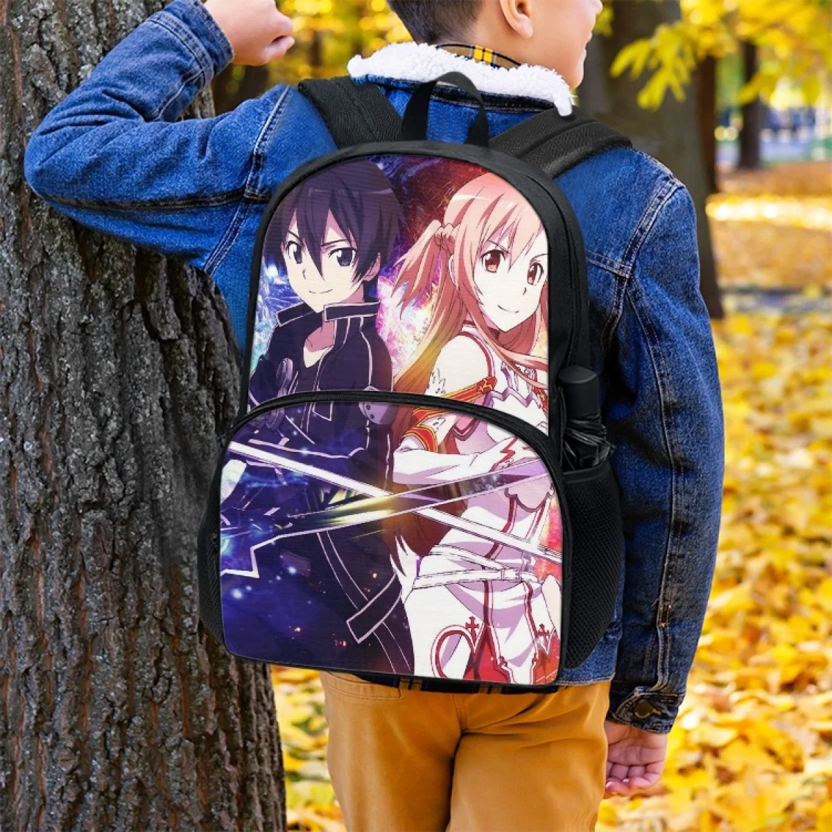 

FORUDESIGNS Junior High School Backpacks Sword Art Online Design Schoolbags Multi-Level Storage Bookbags Utility Travel Bag