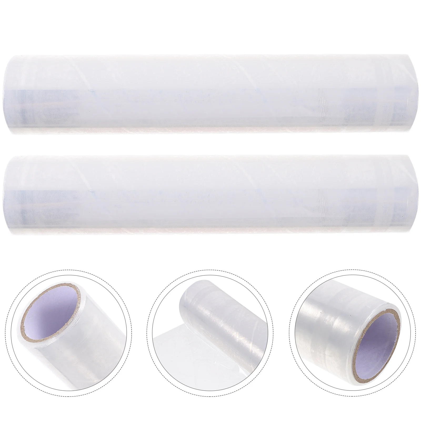 

2 Rolls 25cmx45m Clear Cling Film for Food Save Wrap Freshness Sealing Commercial Grade Plastic Wrap for Restaurants Cafeterias