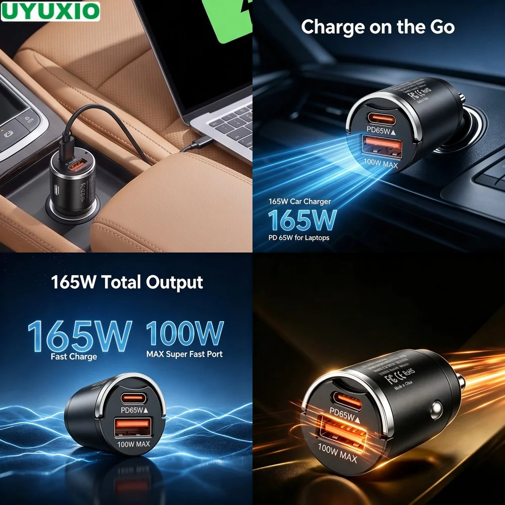 carregador-rapido-para-veiculos-de-165w-corpo-mini-em-liga-de-zinco-duravel-carregamento-duplo-usb-c-65w-e-usb-a-100w-para-multiplos-dispositivos-moveis
