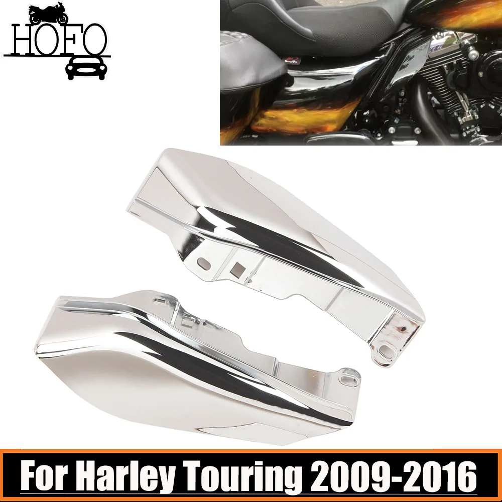 

Motorcycle Chrome Engine Heat Shield Mid-Frame Air Deflector Trim For Harley Touring Street Glide Electra Glide Road King 2009-