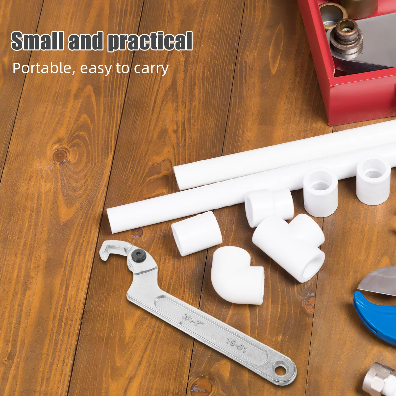 

2Pcs Water Meter Nut Spanner Wrench Hook Type Round Nut Opener Tool for Water Meter Cover Removal Durable Shock Absorbing