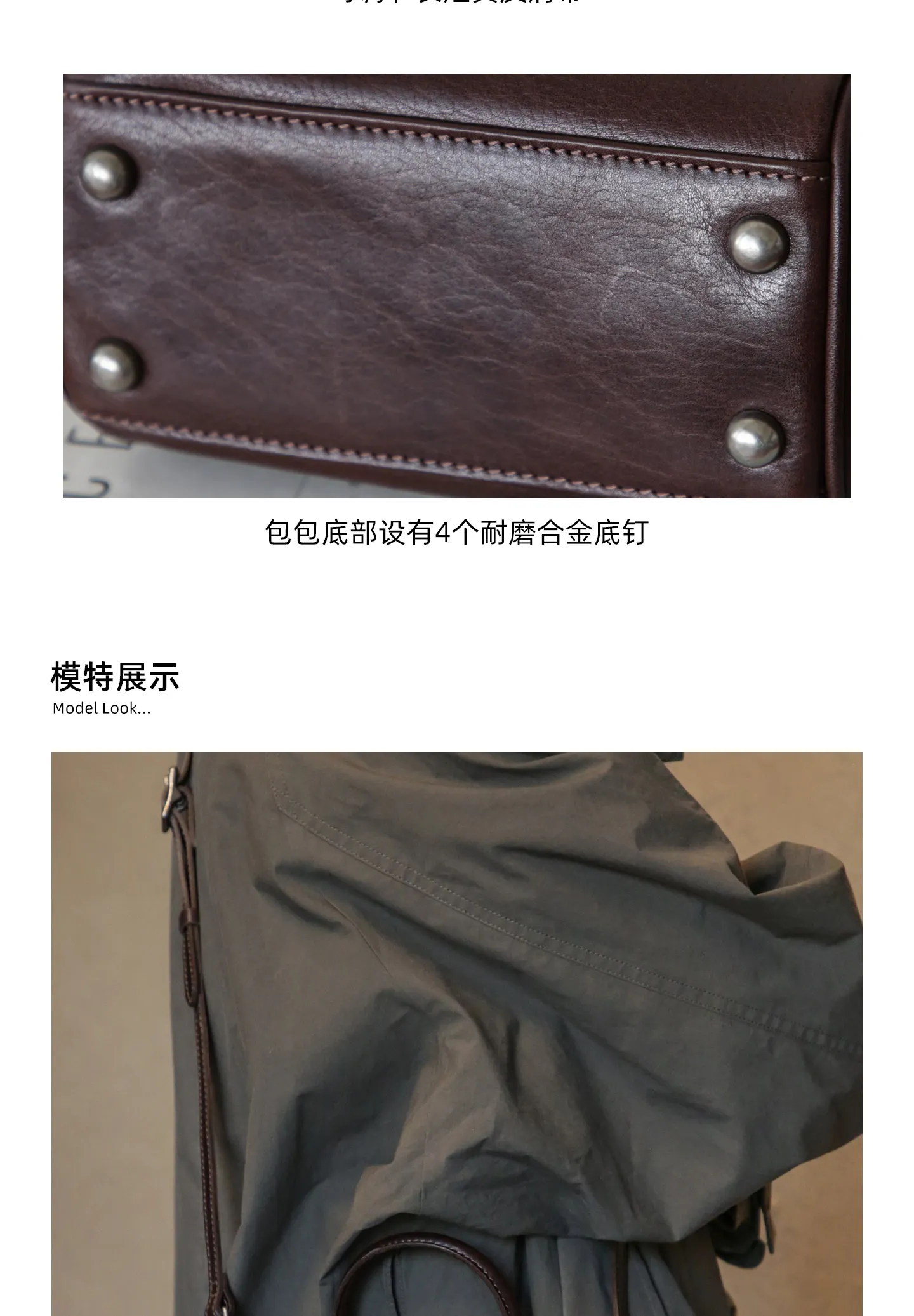 PNDME schlichte Vintage-Handtasche aus hochwertigem Rindsleder für Damen, lässige Party-Luxus-Umhängetasche aus echtem Leder. – Detail 4