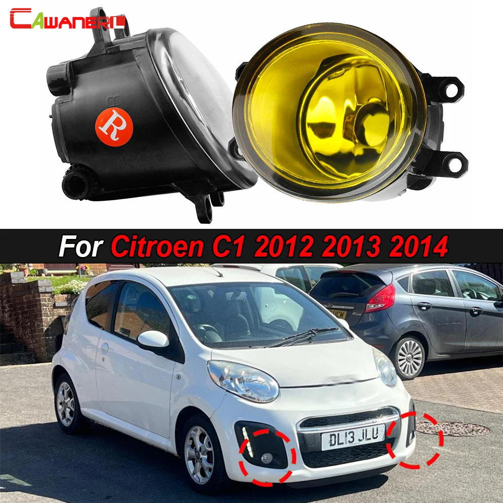 2 Pieces 55W 100W Car Front Fog Light Assembly Lampshade + H11 Halogen LED Bulb 12V For Citroen C1 2012 2013 2014