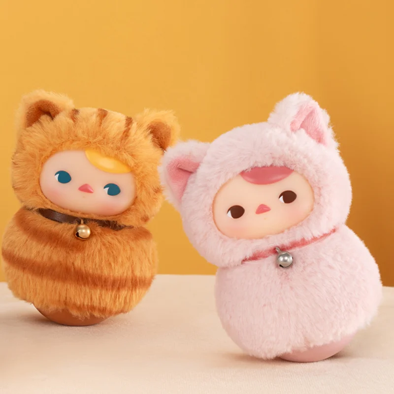 Oryginalny Roly Poly Kitty Pucky Tumbler Meow Meow Series Vinyl Plush Blind Box Zabawki Figurki akcji Mystery Box Model Lalki Prezent