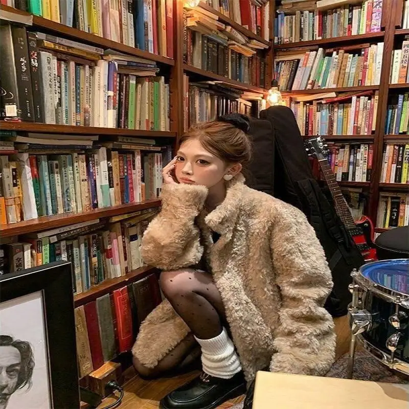 

Outdoor Daily Wear Outdoor Daily Wear Women Lamb Wool Coat Winter 2025 New Thick Mid Long Jacket Korean Style Streetwear Fashion