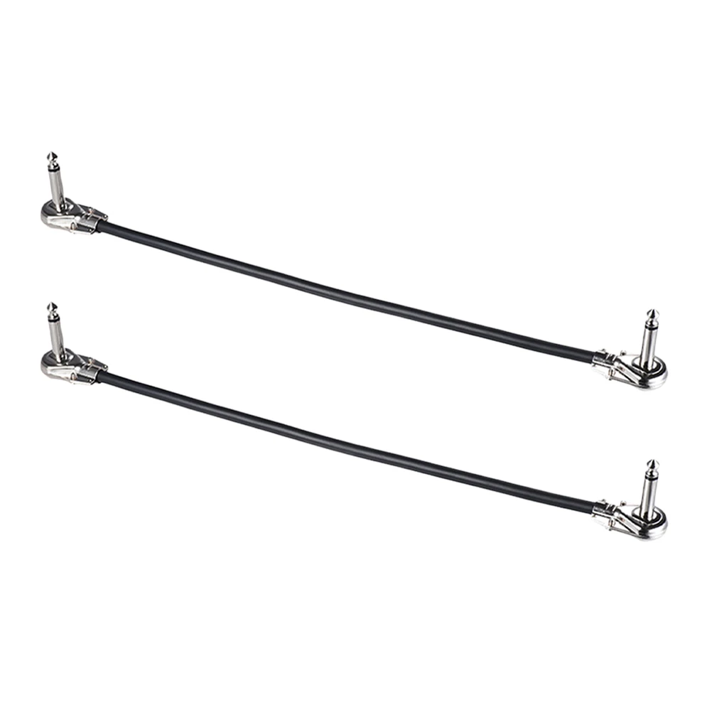 

2 Pcs Bass Guitar Electric Effect Cable Audio Connect Wire Patch Cables Pedal Cords Black Flat