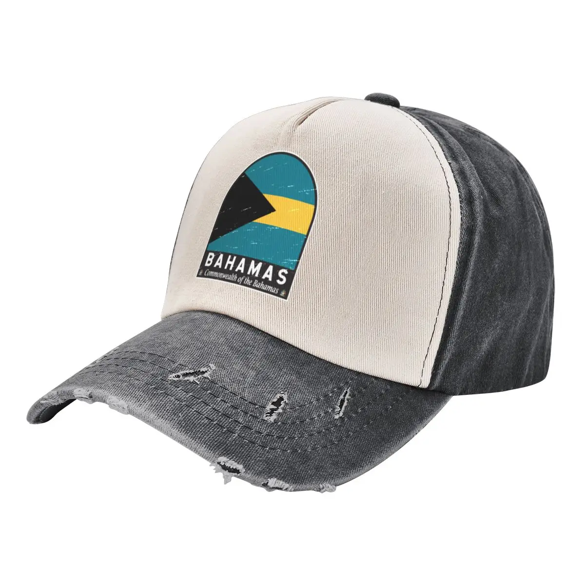 

The Bahamas Flag Emblem Distressed Vintage Baseball Cap Beach Outing Hat Man Luxury Luxury Cap Women Beach Fashion Men's