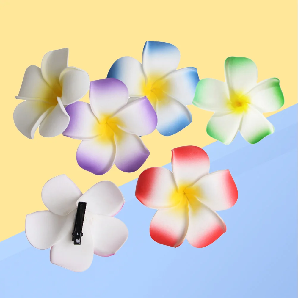 12 Pcs Hair Clip Hawaiian Decorations Plumeria Make up 12pcs Flowers for Accessories