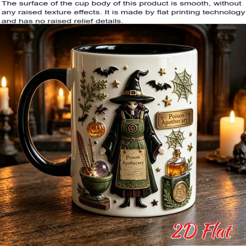 Custom Halloween Potion Witch Coffee Mug 11oz 2D Printing Personalized Name Magic Pharmacy Design Gift for Party