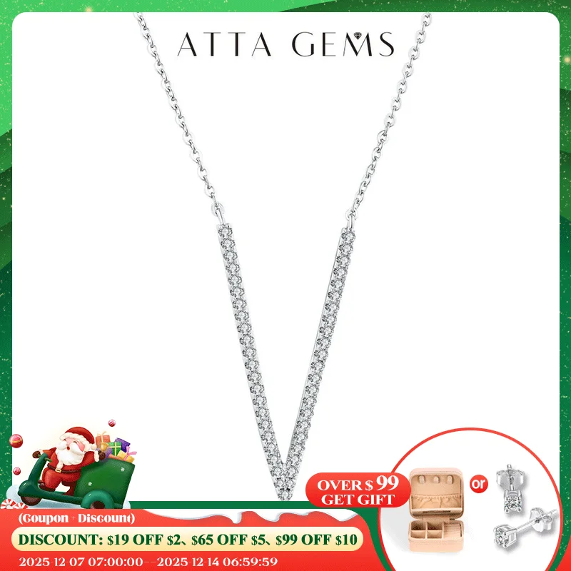 

Attagems 2022 Round Cut D VVS1 Moissanite Necklace 925 Sterling Silver Passed the Diamond Pendant Necklace for Woman Girl Gift