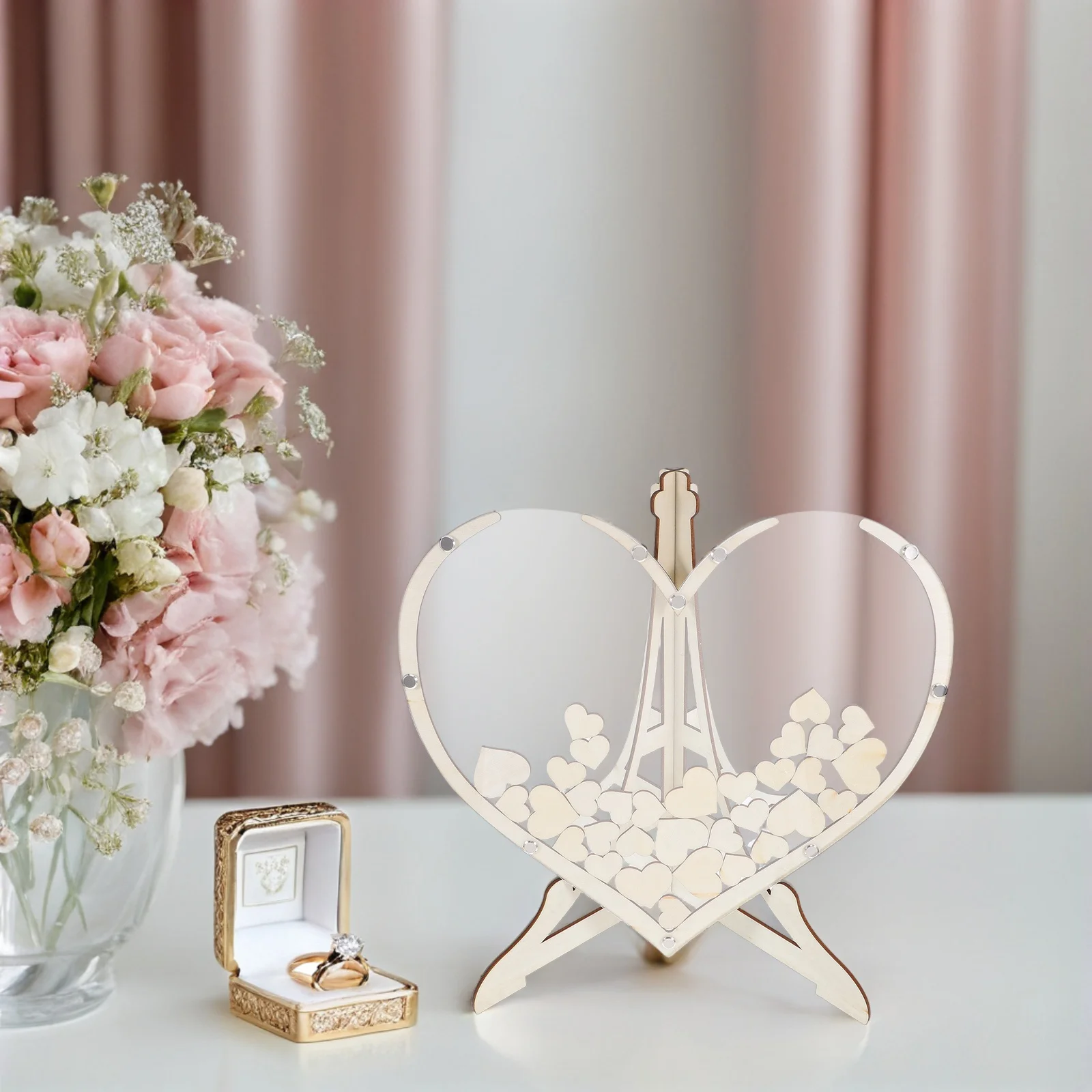 

Heart Shape Wooden Wedding Guest Drop Box Rustic Storage Box Blank Heart Cutouts Wedding Decor Keepsake Wooden Hearts for Decor