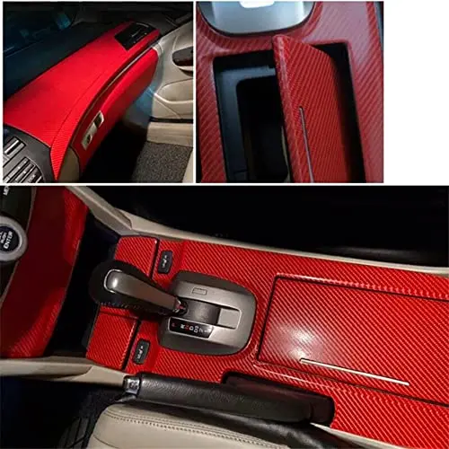 29PCS SET Car Interior Trim Cover Kit Red Carbon Fiber Style for Honda Accord 2008-12