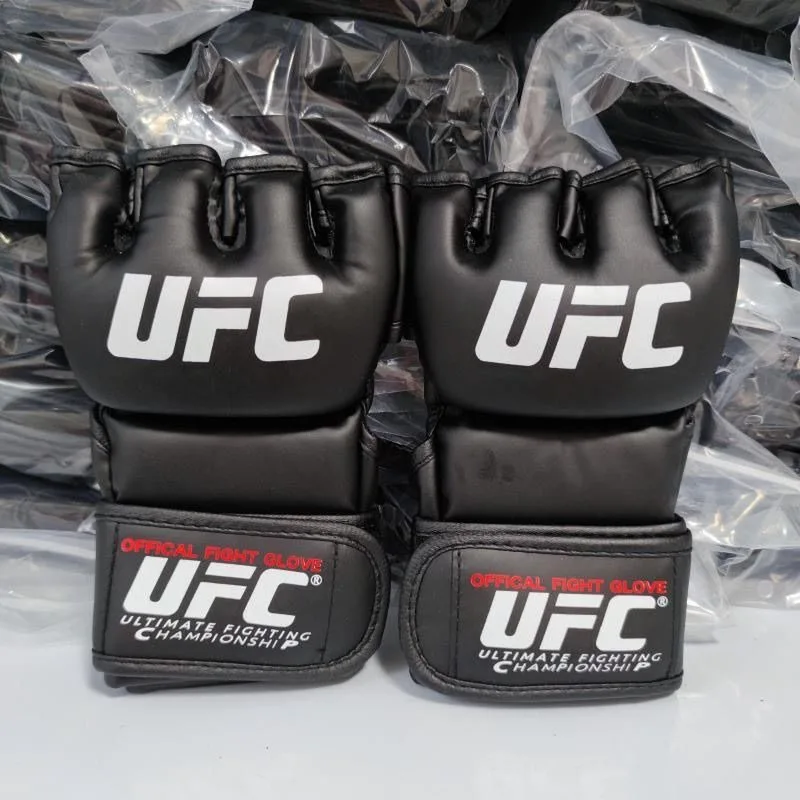 UFC Adult Men Boxing Gloves MMA Half Finger Training Professional Combat Sanda Muay Thai Punching Bag Sparring Gear