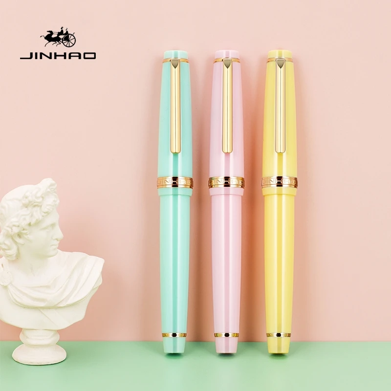16 Styles Jinhao 82 Series Fountain Pen Acrylic F 0.5mm Nib School Office Supplies Business Writing Ink Pens Gold/Silver Clip