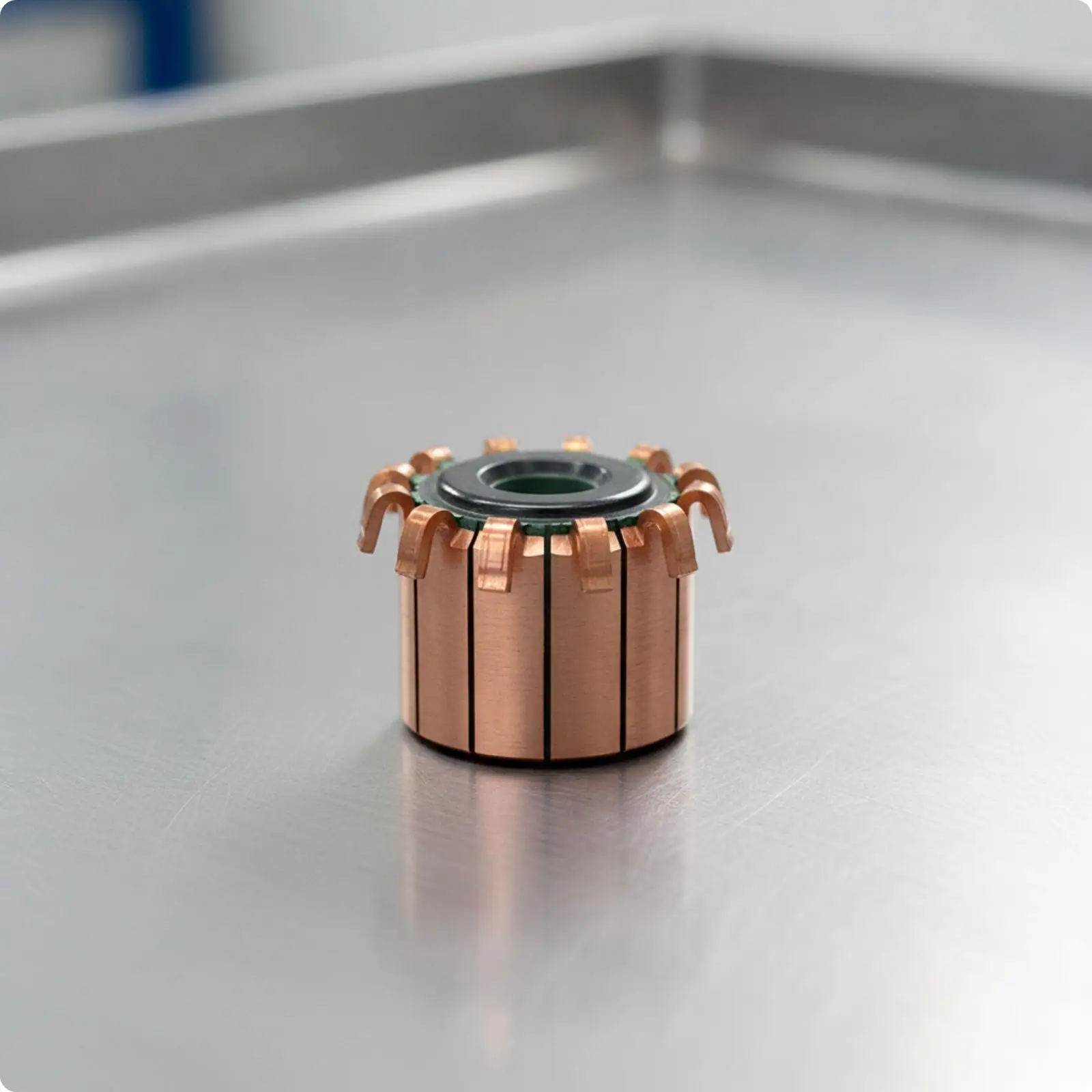 12P Copper Conductive Slip Ring Motor Commutator 23mm OD Bent Tab Design Replacement for Wire Feeder Electrical Transfer