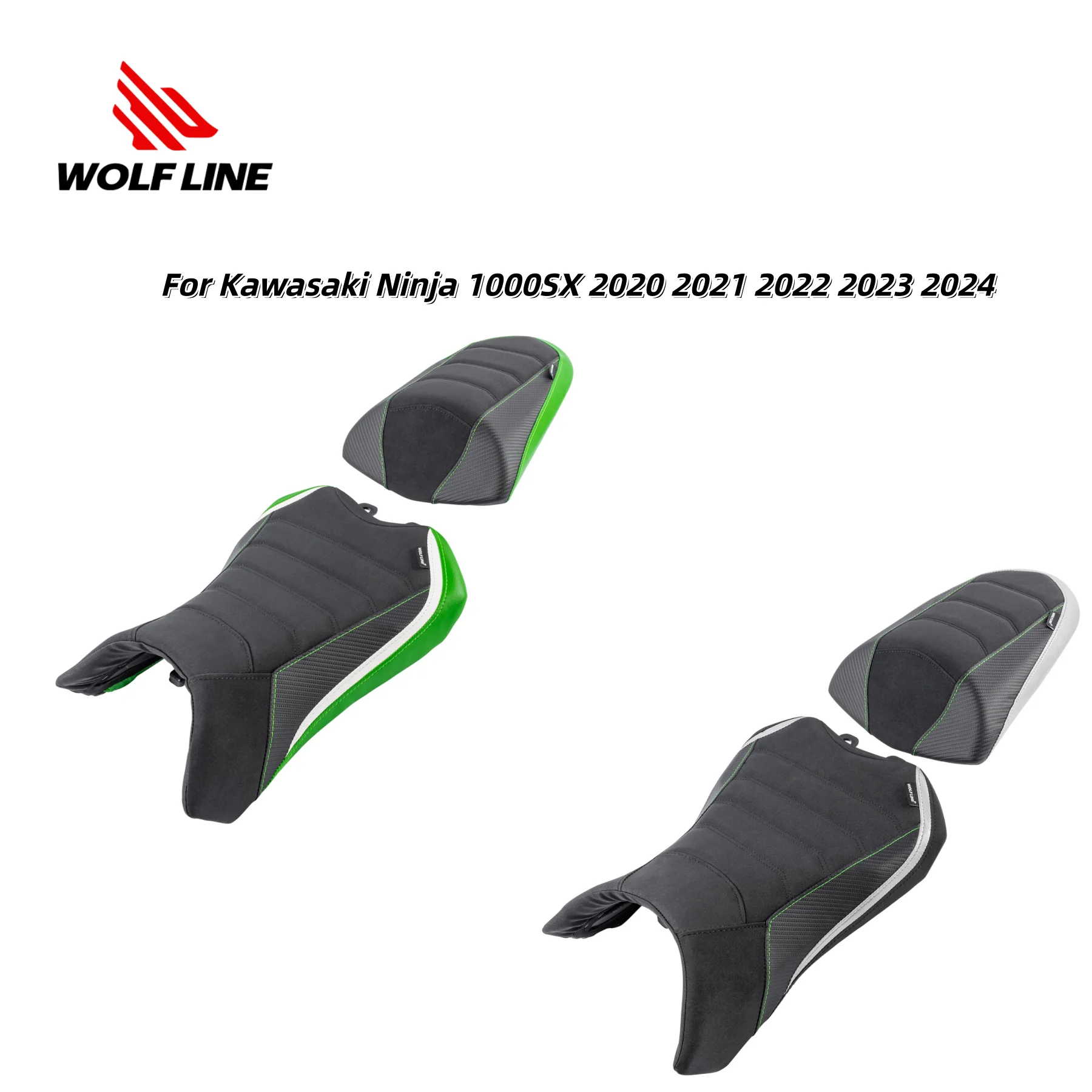 

Motorcycle Front Diver Cushion Rear Passenger Seat Pillion Pad Rider Saddle Solo Cushion For Kawasaki Ninja 1000SX 2020-2024