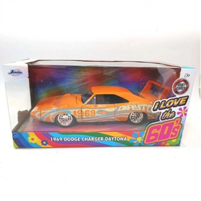 

Классический спортивный автомобиль Dodge charger daytona в масштабе 1:24, 1969, модель литая машинка из металлического сплава с высокой симуляцией, игрушка для детей, коллекция подарков