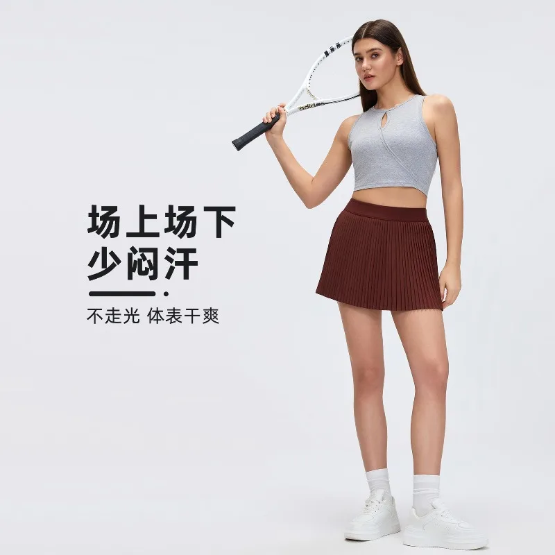 Summer Breathable Women Mini Pleated Skirts Women Elastic High Waist Tennis Golf Yoga Skirt with Built-in Shorts for Fitness Gym