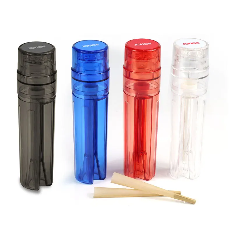 EVIL Plastic Dry Herb Grinders for Smoking Tobacco Filling Cone Rolling Paper Roller Horn Tube All In One Grinder Herbal Crusher