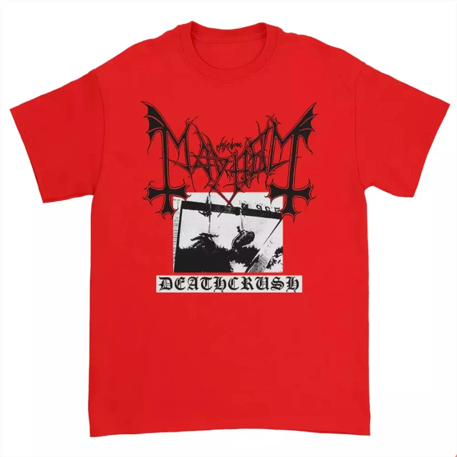 NEW Mayhem Deathcrush Gift for Fan Music Red All High Quality Cotton Hip Hop Streetwear Oversized T Shirt