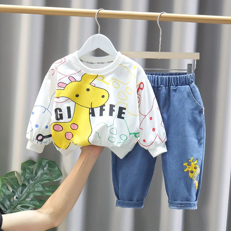 New Spring Autumn Children Girls Clothes Suit Baby Boys Cartoon T-Shirt Pants 2Pcs/Sets Toddler Casual Costume Kids Tracksuits