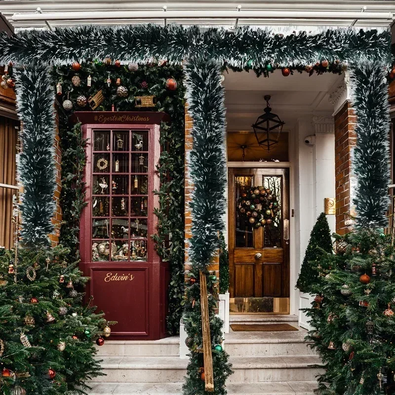 Nastri per orpelli di Natale Nastro di canna verde Ghirlanda Albero di Natale Appeso Ghirlanda pendente Ornamento Decorazioni per feste a casa