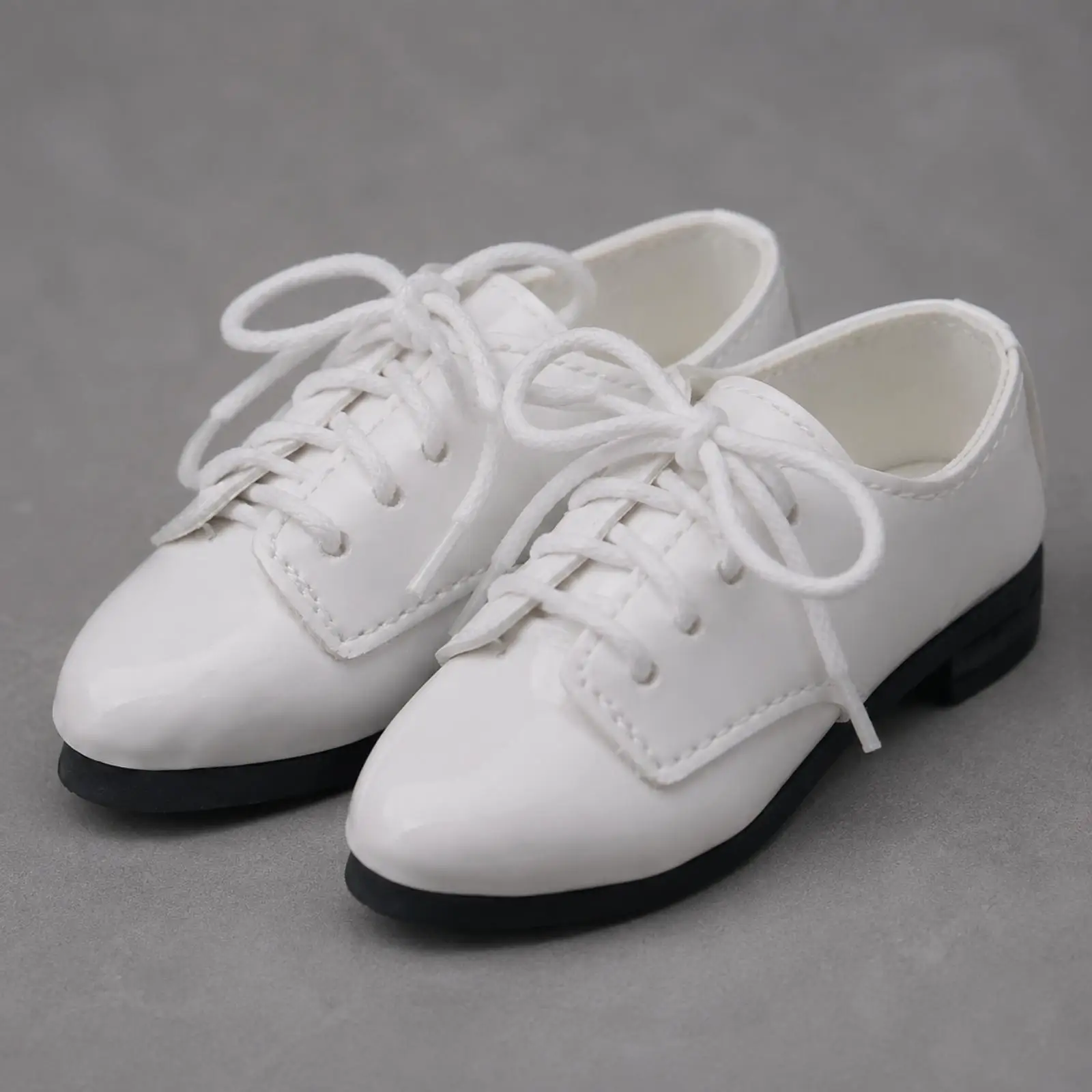 BJD Doll Footwear Stitched Low-Cut Oxford Doll Shoe with Black Sole for Business Outfit Styling