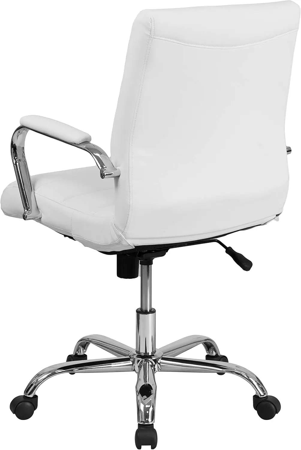 Whitney Mid-Back Swivel LeatherSoft Desk Chair with Padded Seat and Armrests, Adjustable Height Padded Office Ch