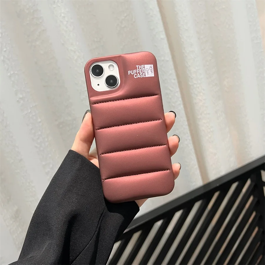 Fashion Solid Color The Puffer Case For iPhone 16 15 14 13 12 11