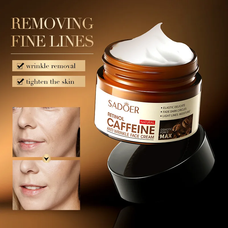 Retinol Cafeïne Anti-Rimpel Gezichtscrème Anti Veroudering Verstevigende Lifting Fade Fijne Lijn Gezichtscrème Hydraterende Fleuren Huidverzorging