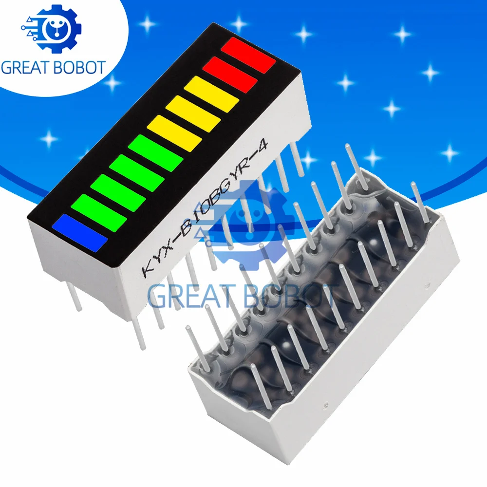 BS 10 grid digital segment LED light bar super bright 2 red+3 yellow+4 green+1 blue light flat tube B10BRYGB