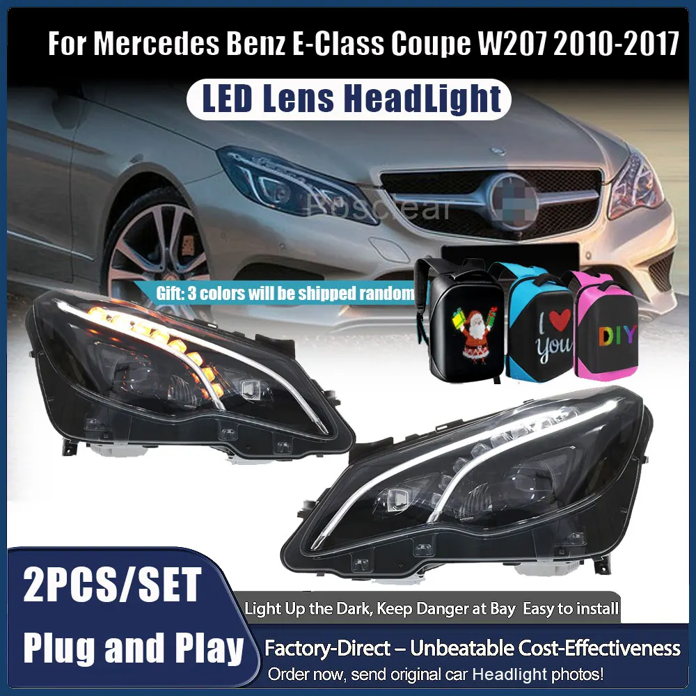 

Заводские автомобильные лампы 2014-2017 год, лампы для Mercedes Benz E-Class W207, светодиодные фары в сборе, модифицированный купе W207 E200 E260 E300