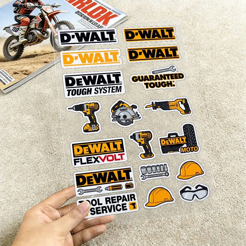 

Светоотражающие наклейки DEWALT для мотоциклов, водонепроницаемые виниловые наклейки для мотоциклетных шлемов, топливных баков и велосипедов