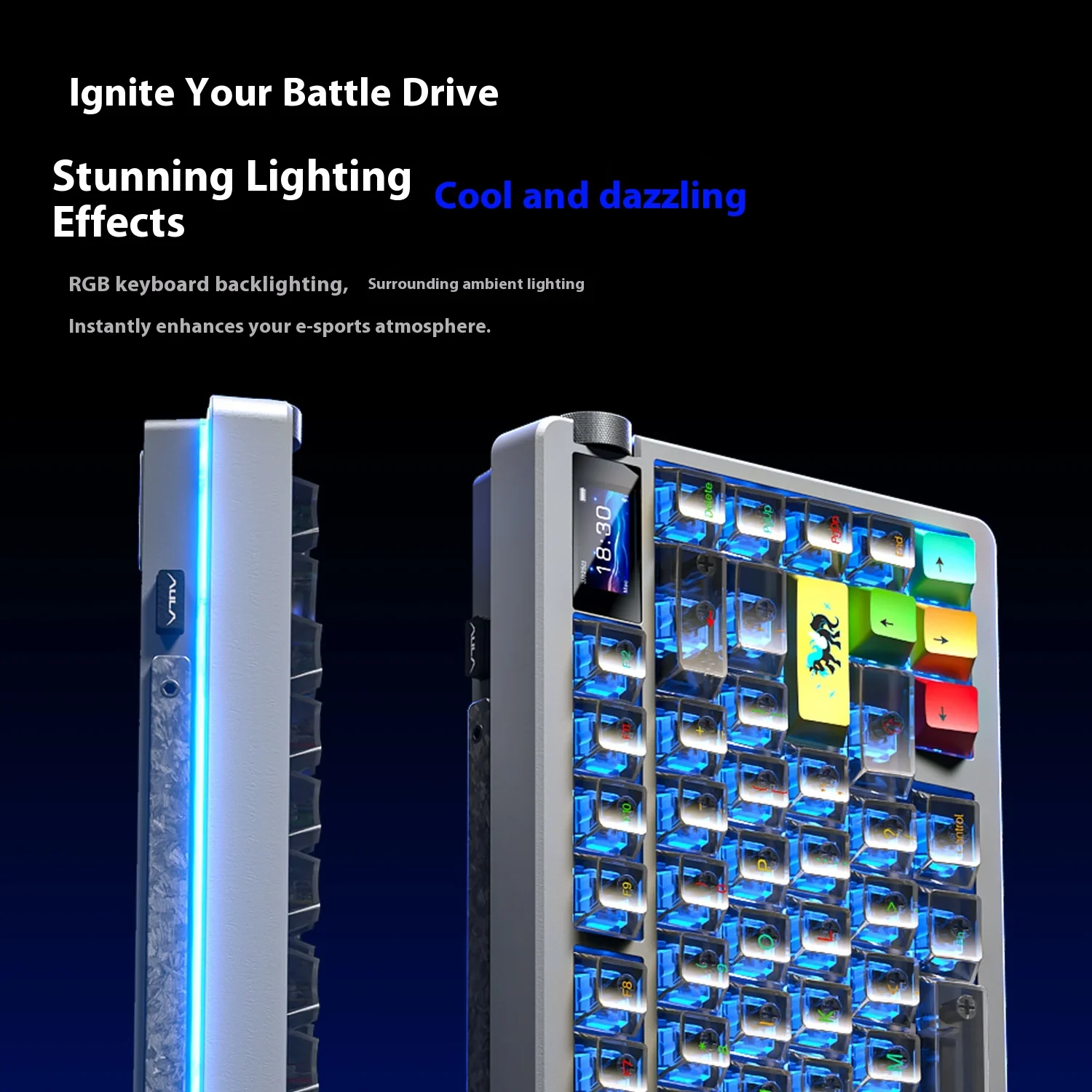 

Aula NOVA75 Mechanical Keyboard Hot Swap Tri-mode Bluetooth Wireless 1.14 Inch Screen Metal Knob Gasket 1000mAh Gaming Keyboard