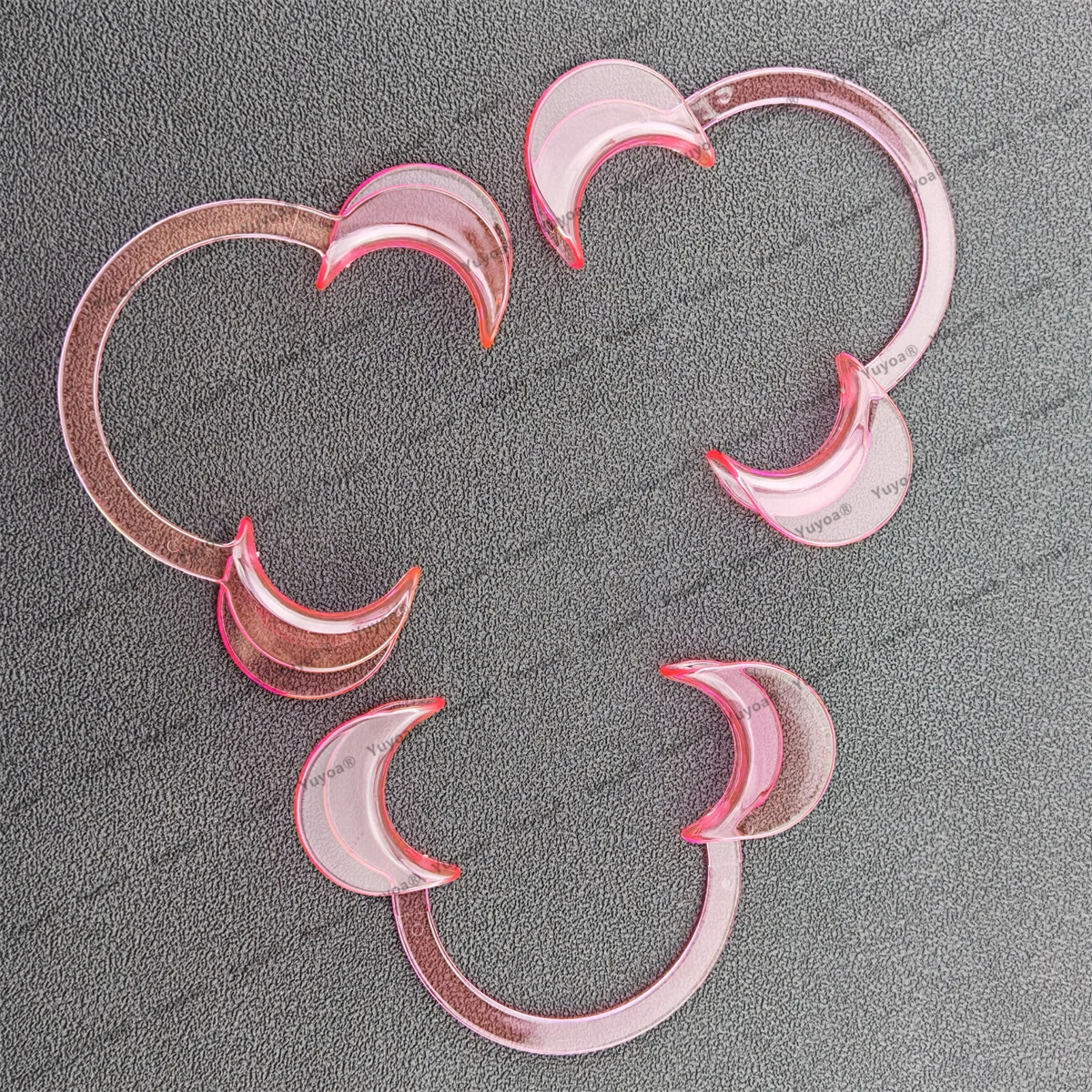 100Pcs C-Shaped Dental Cheek Retractors (M size,Pink ) Mouth Opener Teeth Treatment Mouth Opener for Repairing Dentist Supplies
