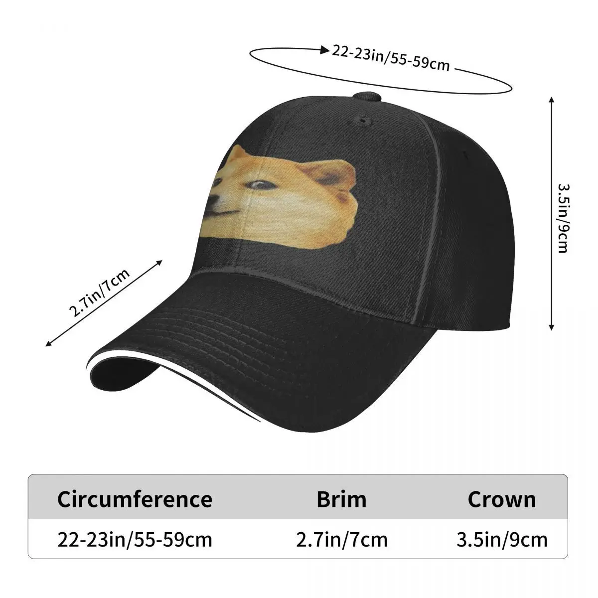 Shiba Inu Logo 3087 Zonnekap Heren Hoed Heren Petten Baseballpet Baseballpet Man Man Hoed Baseballpet