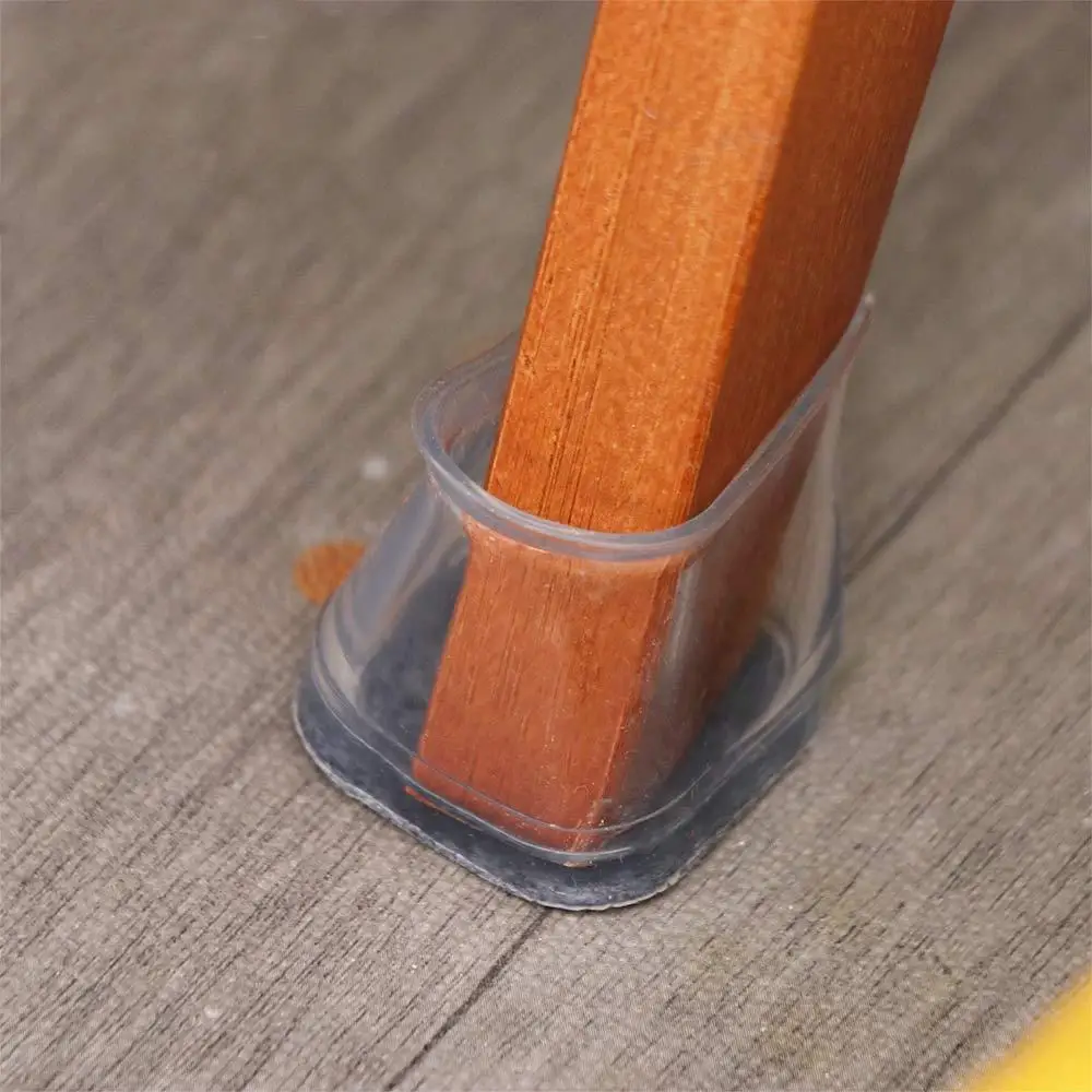 Floor Protectors Chair Leg Cover Square Non-Slip Chair Feet Cover Thickened Reduce Noise Silicone Leg Caps